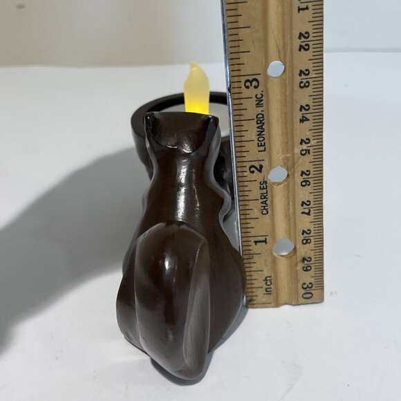 Crate & Barrel Squirrel & Acorn Votive Candle Holder Painted Brass Metal Brown - Picture 11 of 11
